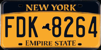 NY license plate FDK8264