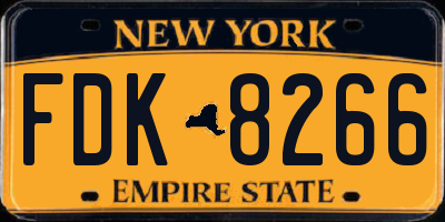 NY license plate FDK8266