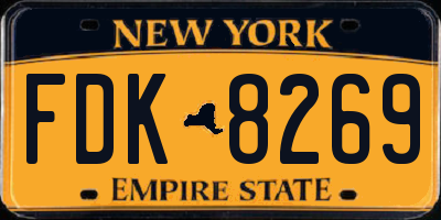 NY license plate FDK8269