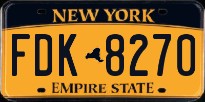 NY license plate FDK8270