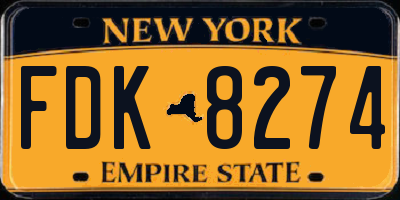 NY license plate FDK8274