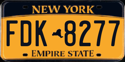 NY license plate FDK8277