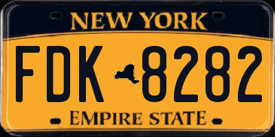 NY license plate FDK8282