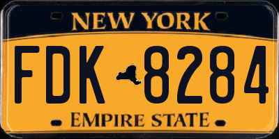 NY license plate FDK8284