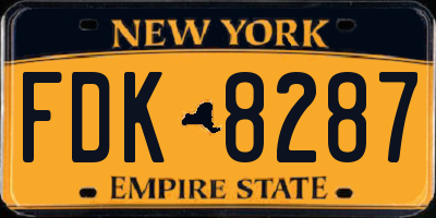 NY license plate FDK8287