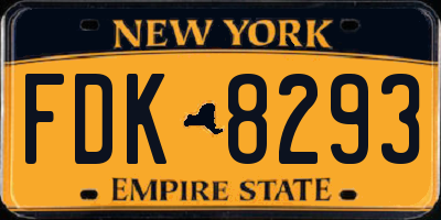NY license plate FDK8293