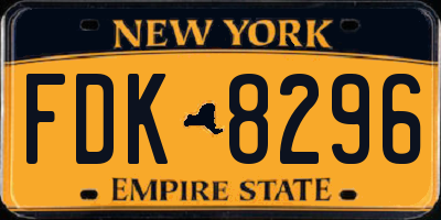 NY license plate FDK8296