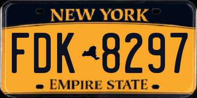 NY license plate FDK8297