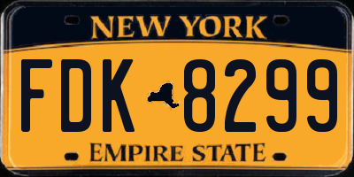 NY license plate FDK8299