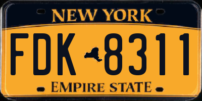 NY license plate FDK8311