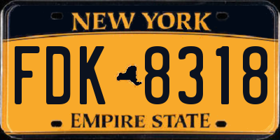 NY license plate FDK8318