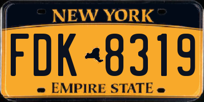 NY license plate FDK8319