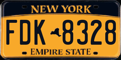 NY license plate FDK8328