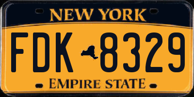 NY license plate FDK8329