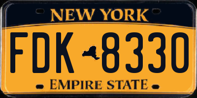 NY license plate FDK8330
