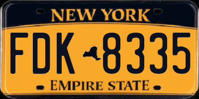 NY license plate FDK8335