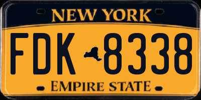 NY license plate FDK8338