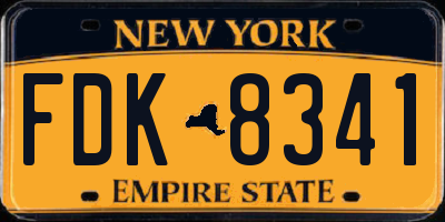 NY license plate FDK8341