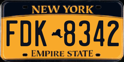 NY license plate FDK8342