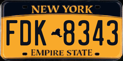NY license plate FDK8343