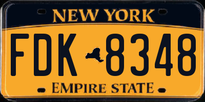 NY license plate FDK8348