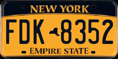 NY license plate FDK8352