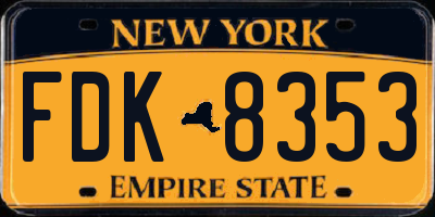 NY license plate FDK8353