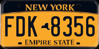 NY license plate FDK8356