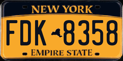 NY license plate FDK8358