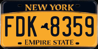 NY license plate FDK8359