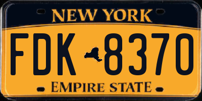 NY license plate FDK8370