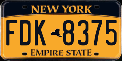 NY license plate FDK8375