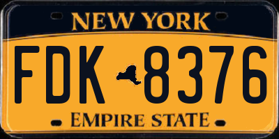 NY license plate FDK8376