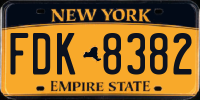 NY license plate FDK8382