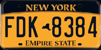 NY license plate FDK8384