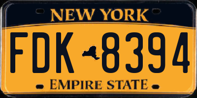 NY license plate FDK8394