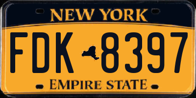 NY license plate FDK8397