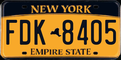 NY license plate FDK8405