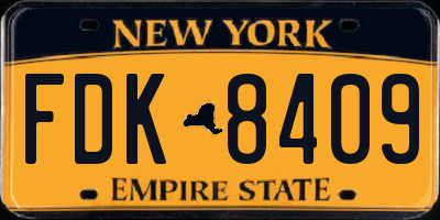 NY license plate FDK8409