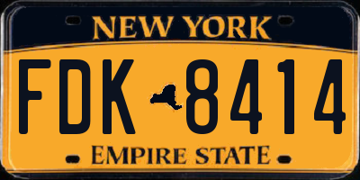 NY license plate FDK8414