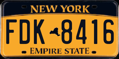 NY license plate FDK8416