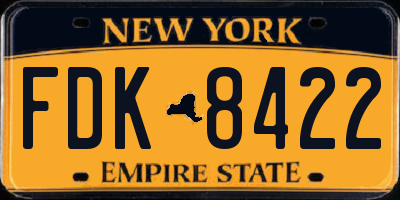 NY license plate FDK8422