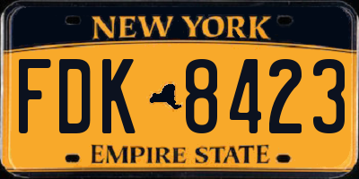 NY license plate FDK8423