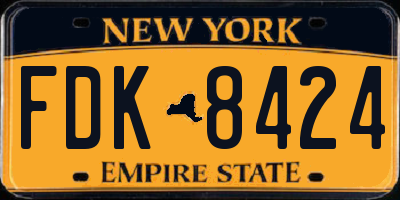 NY license plate FDK8424