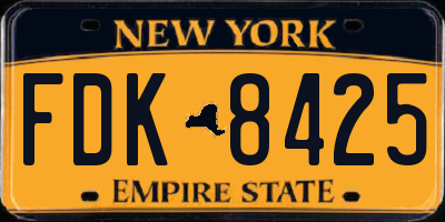 NY license plate FDK8425