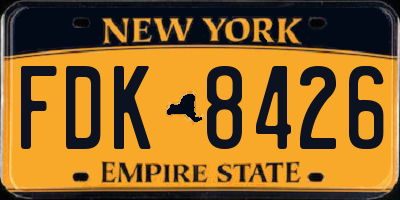 NY license plate FDK8426