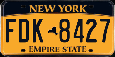 NY license plate FDK8427