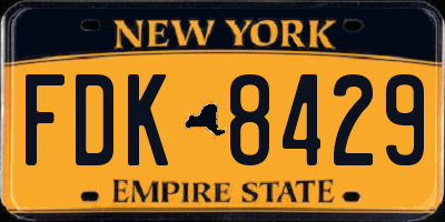 NY license plate FDK8429
