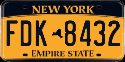 NY license plate FDK8432