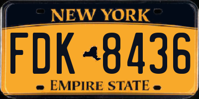 NY license plate FDK8436